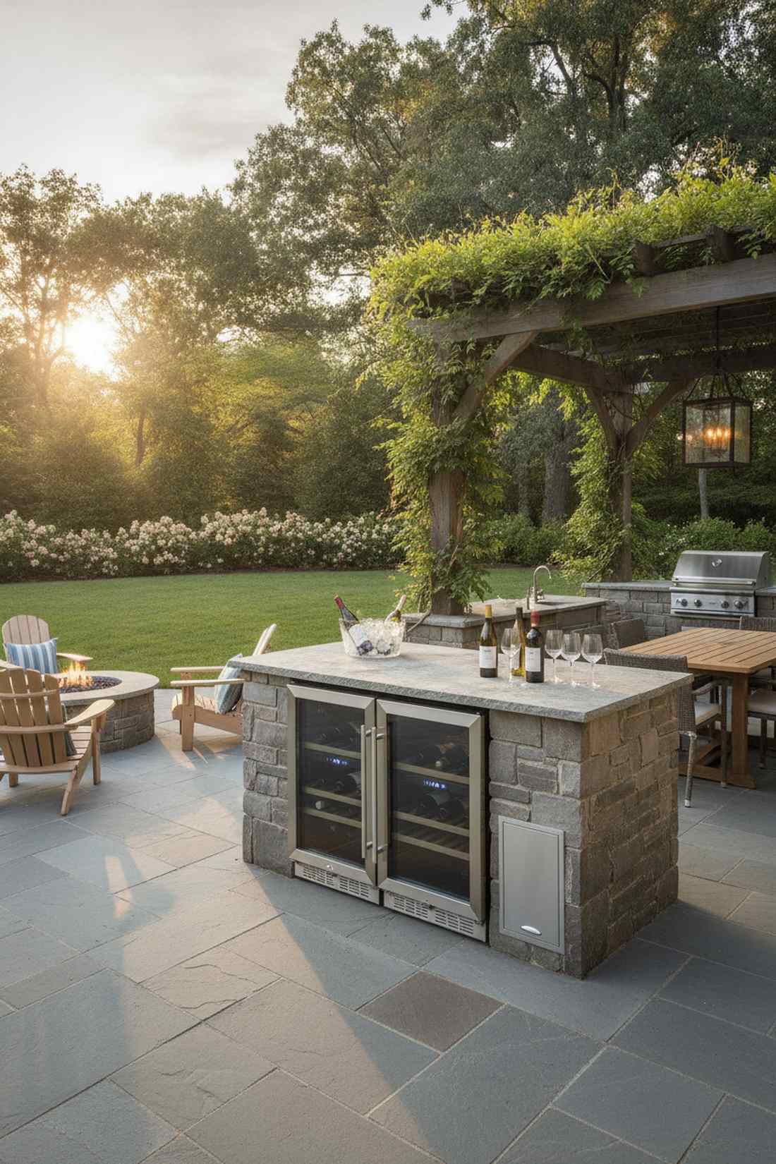 integrated refrigeration and wine cooler
