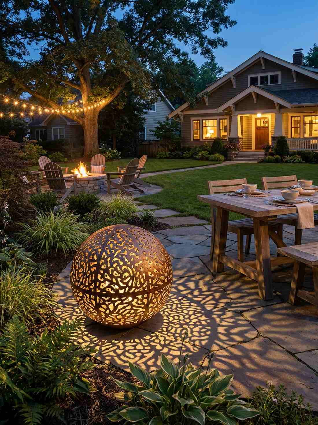 internally lit sphere sculpture