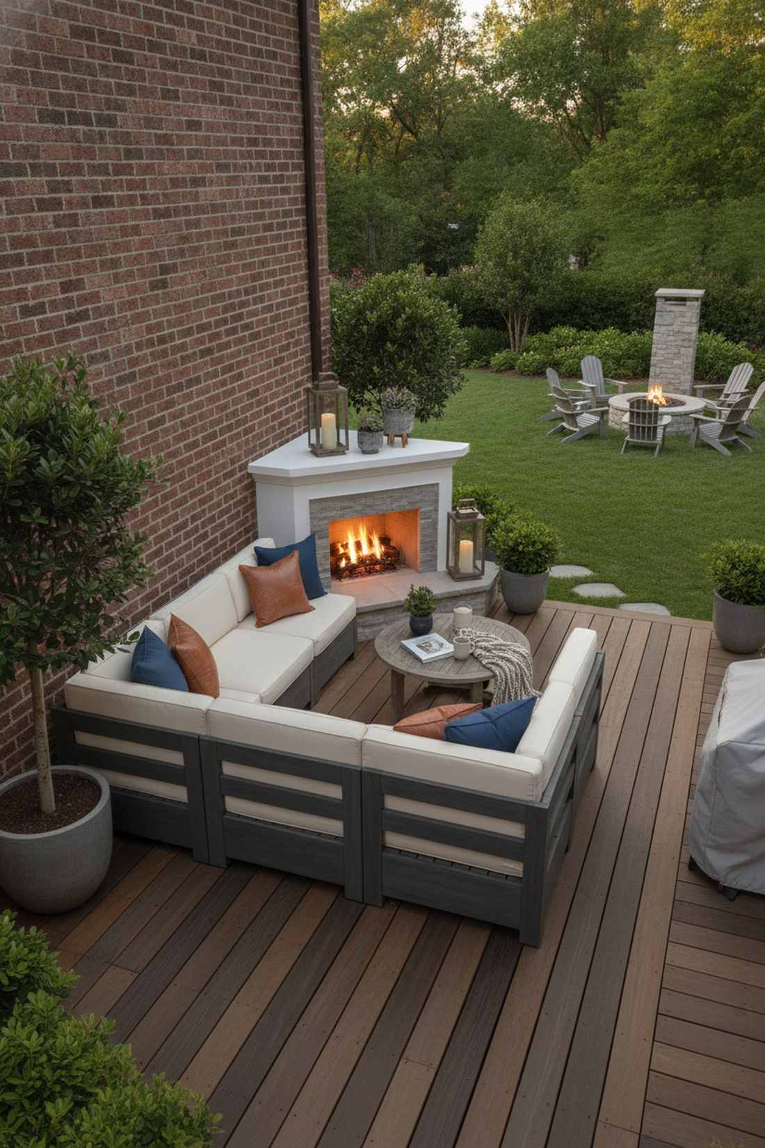 l shaped sectional corner fireplace