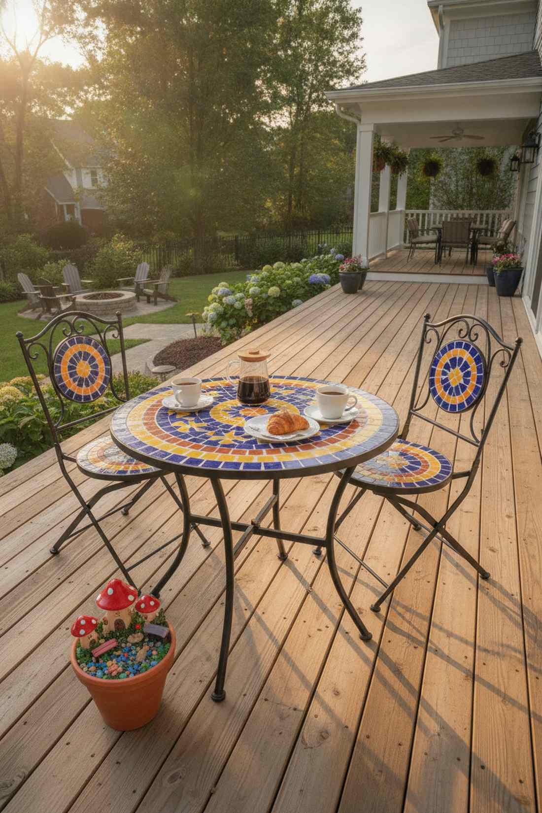mosaic tile top cafe table