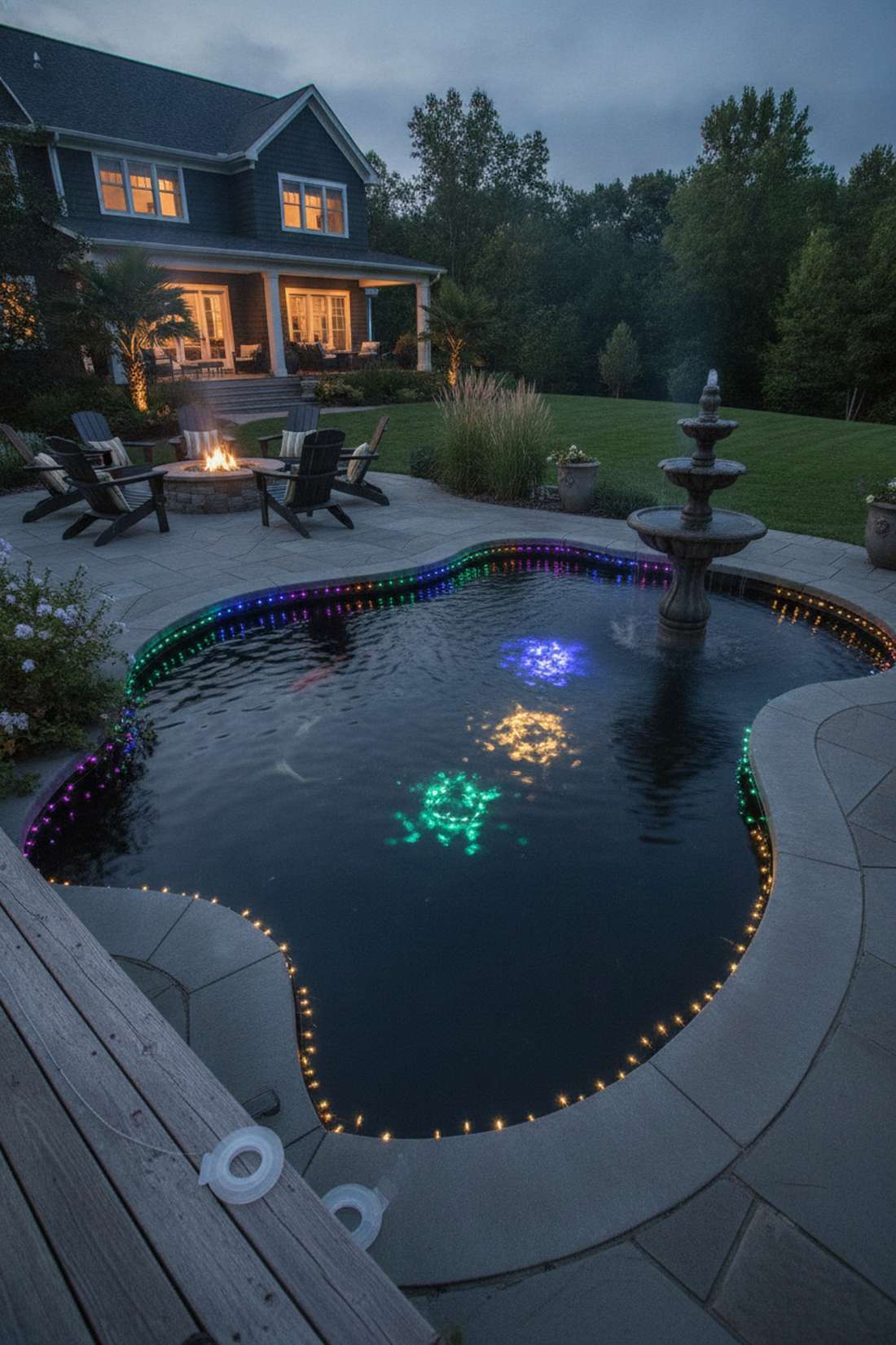 multicolor water feature lighting