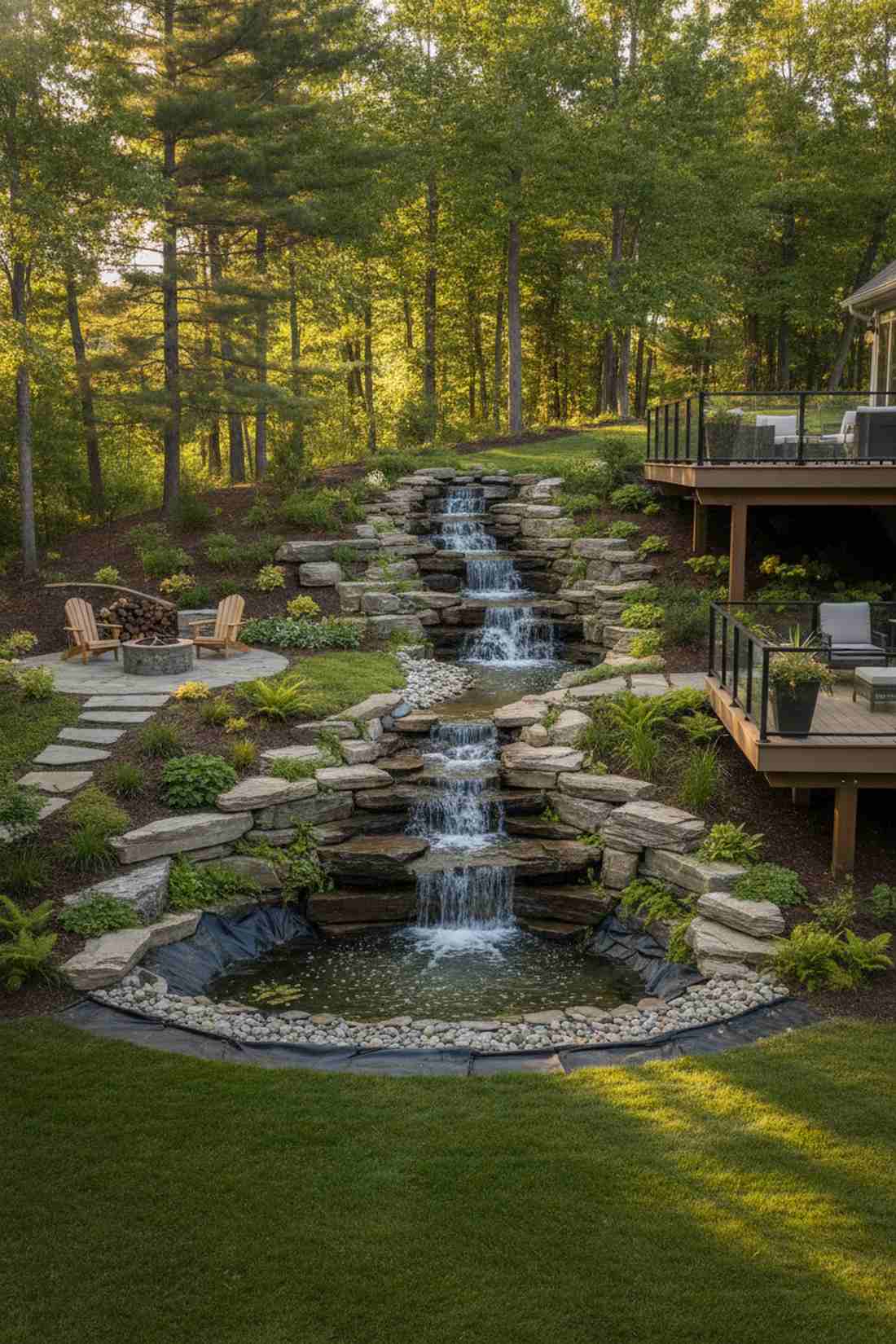 natural boulder waterfalls