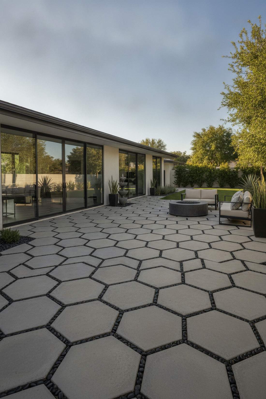 oversized hexagonal pavers