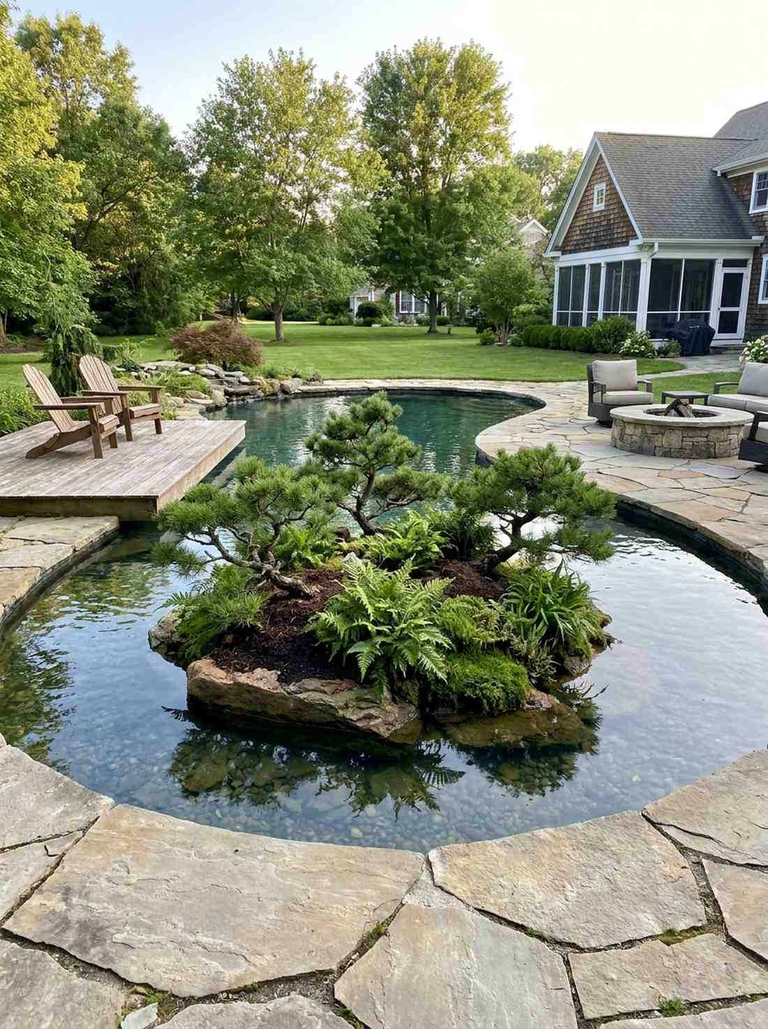 pond island composition