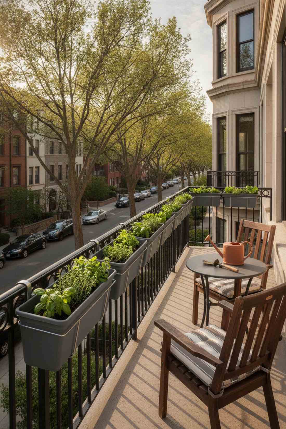 railing clamp on herb planters