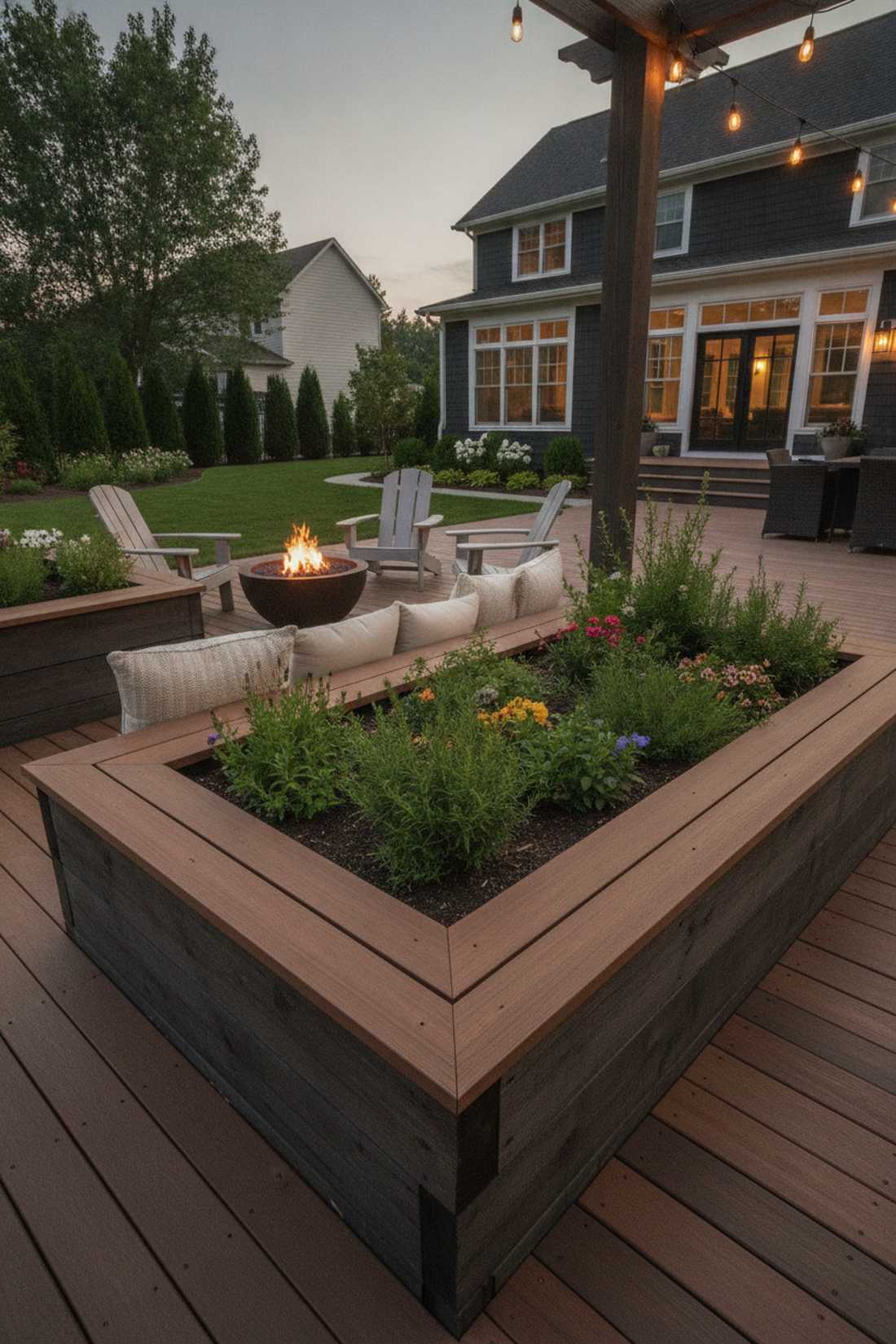 raised bed with integrated seating cap