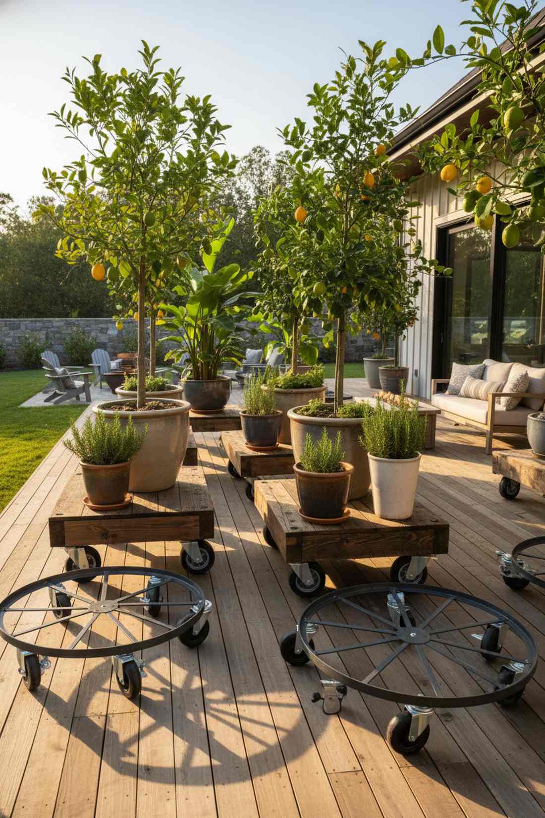 rolling container garden carts