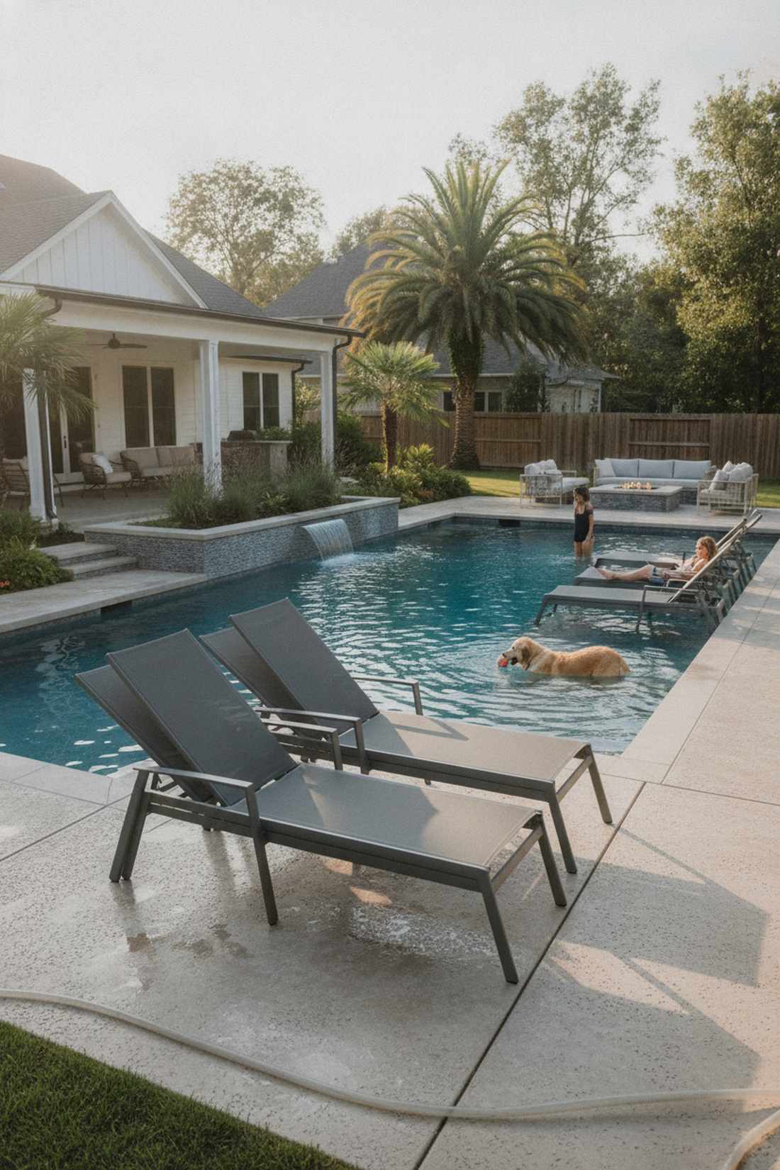sling back stacking chaise