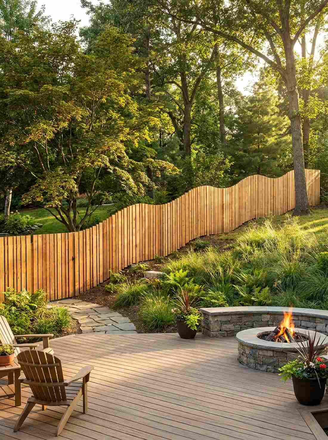 staggered height vertical fence panels