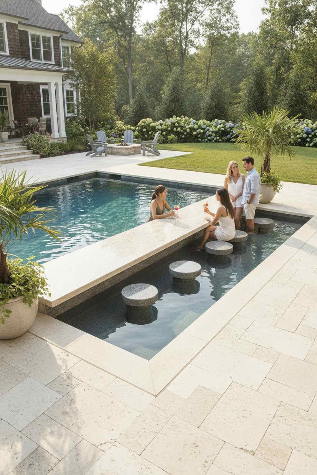 swim up bar patio integration