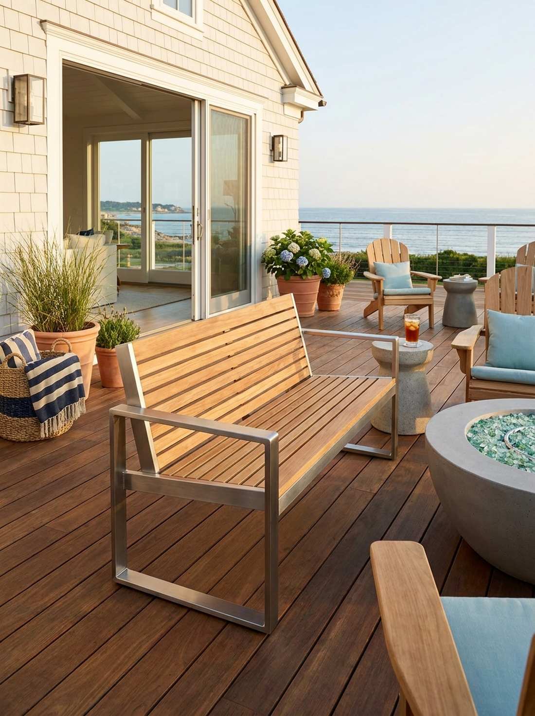 teak and stainless steel hybrid