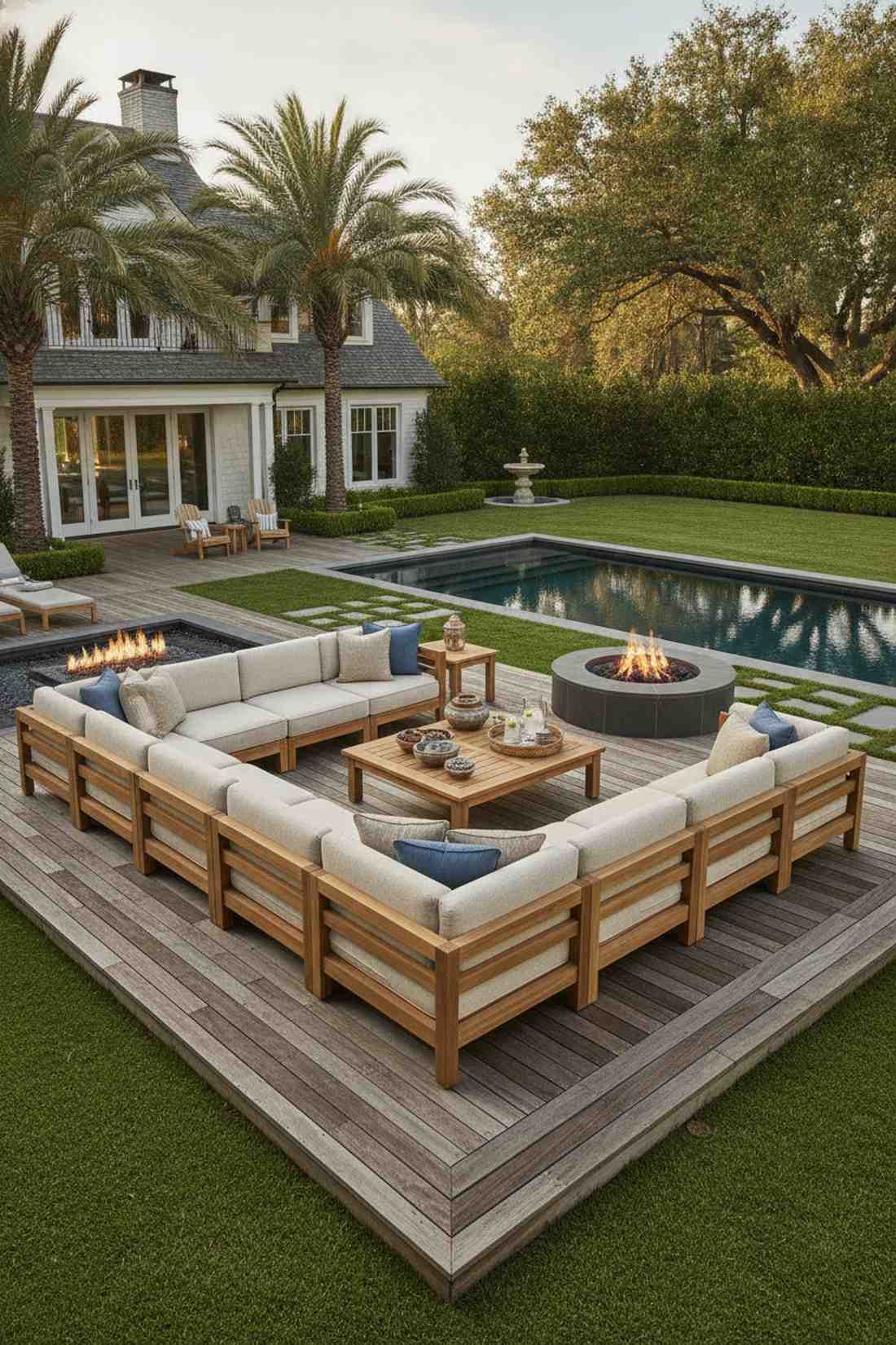 teak modular sectional system