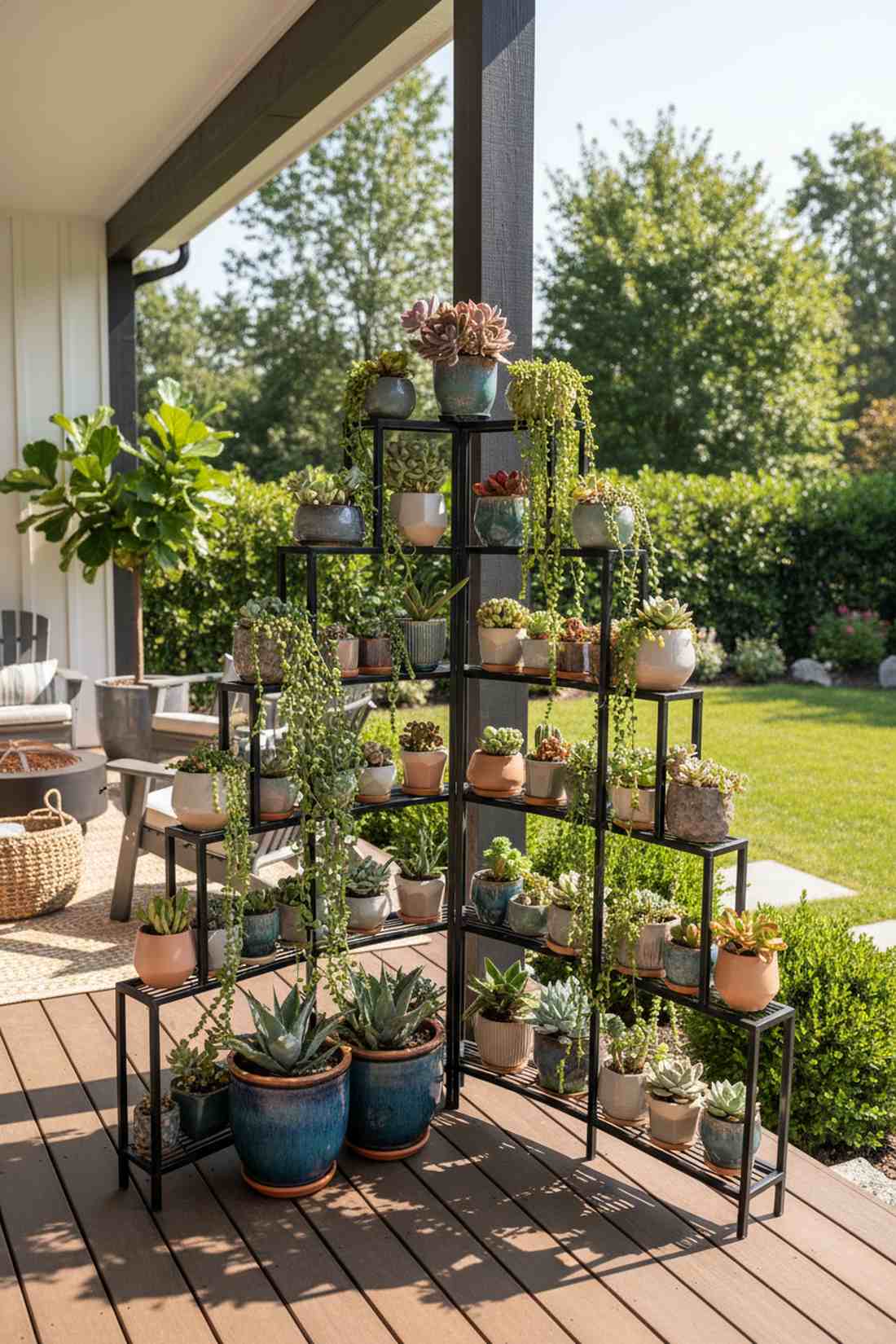 tiered corner shelves