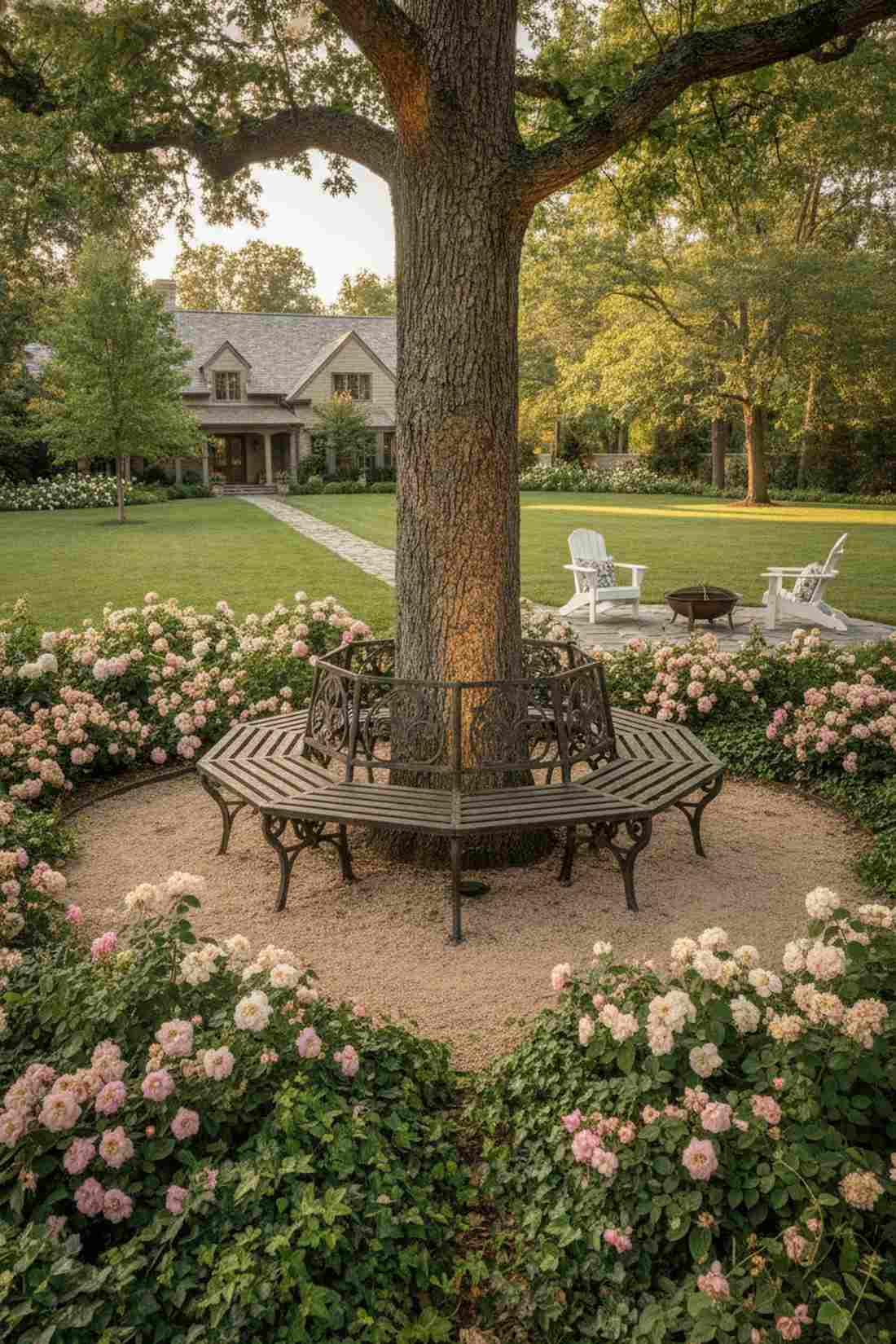 tree bench circular design