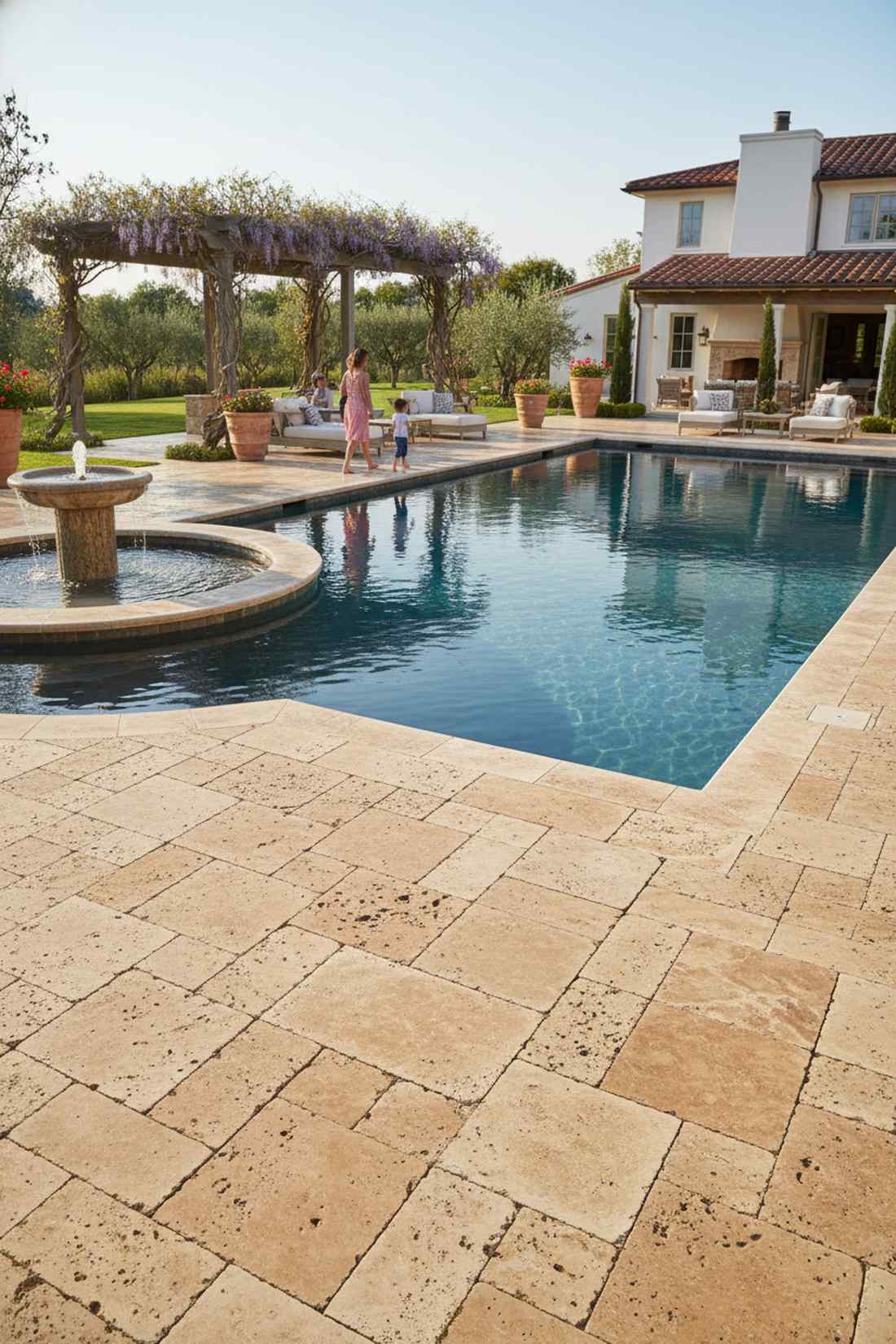 tumbled travertine pavers