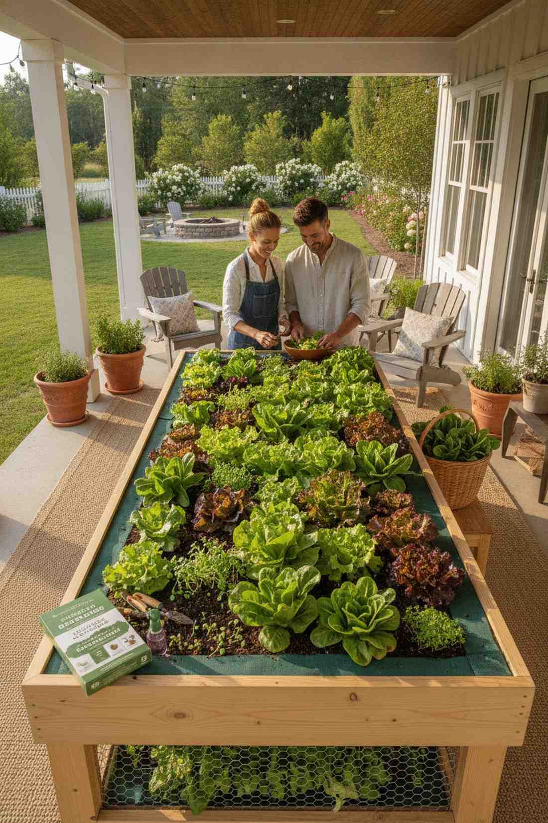 waist high salad table