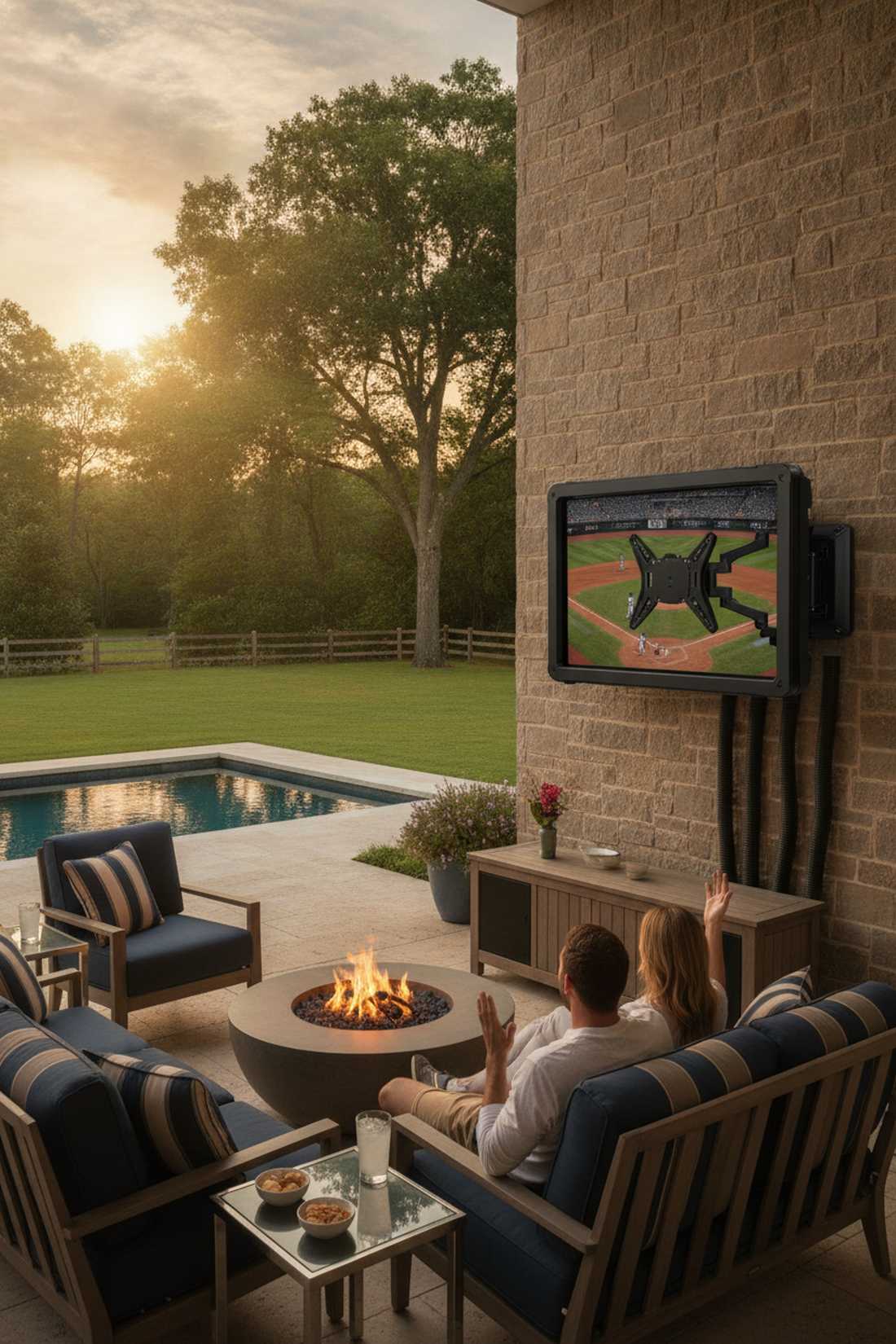 wall mounted outdoor television