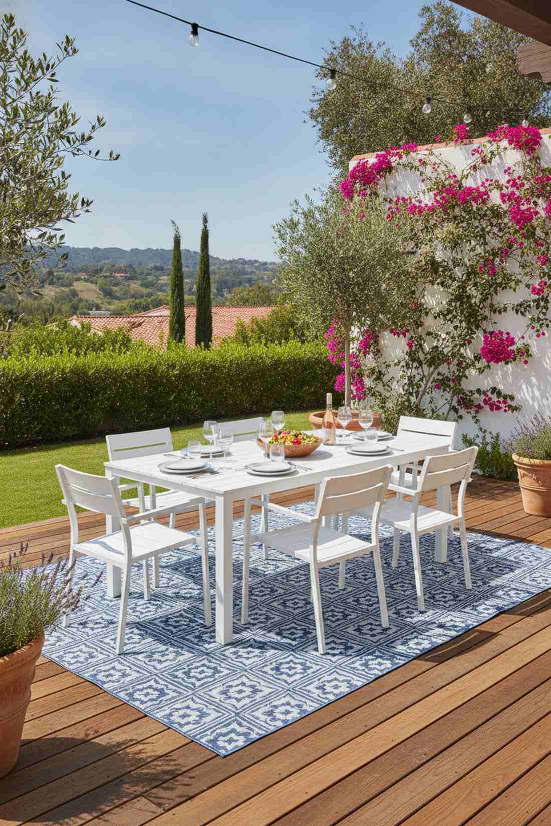 white dining set for fresh outdoor meals