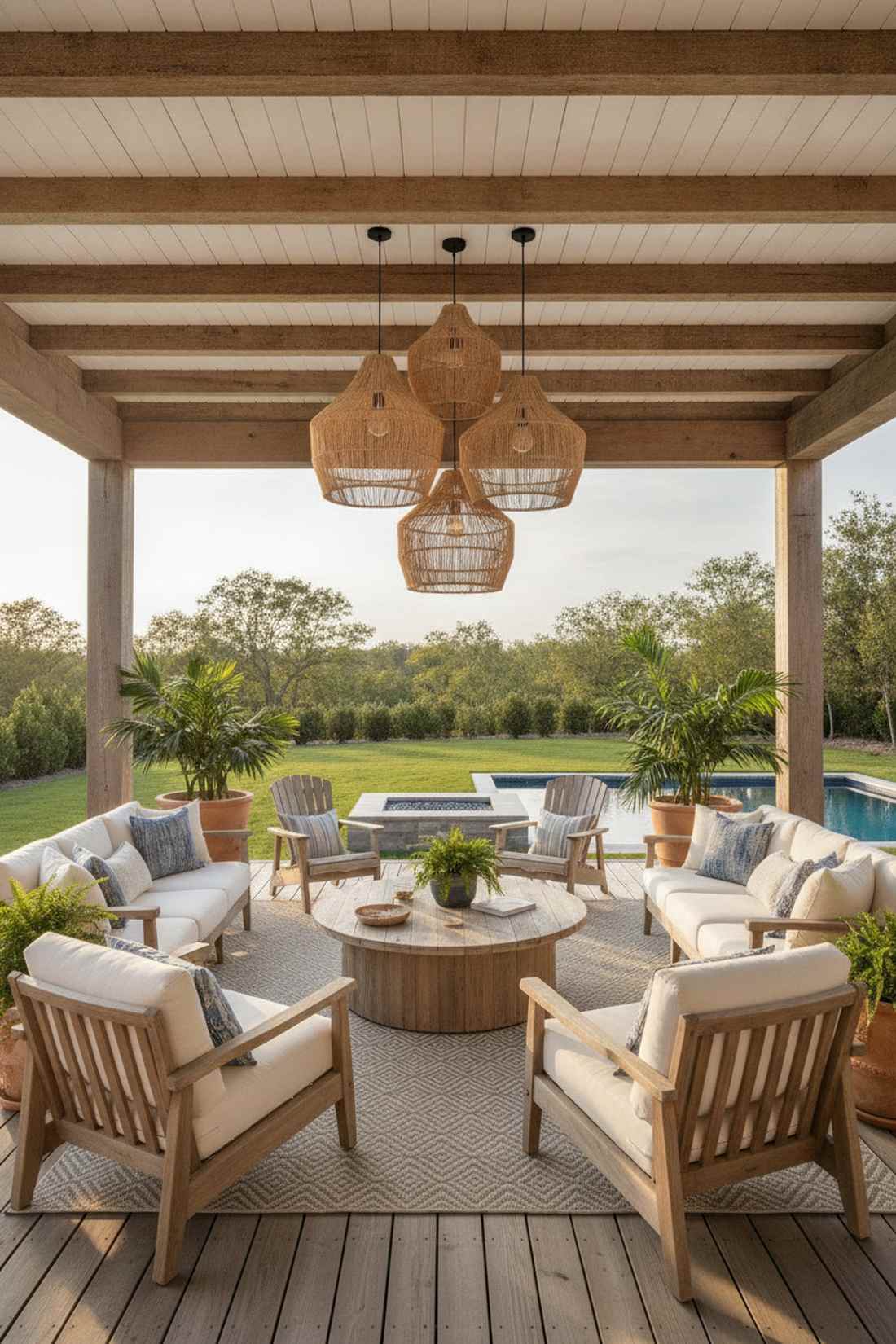 wicker pendant clusters