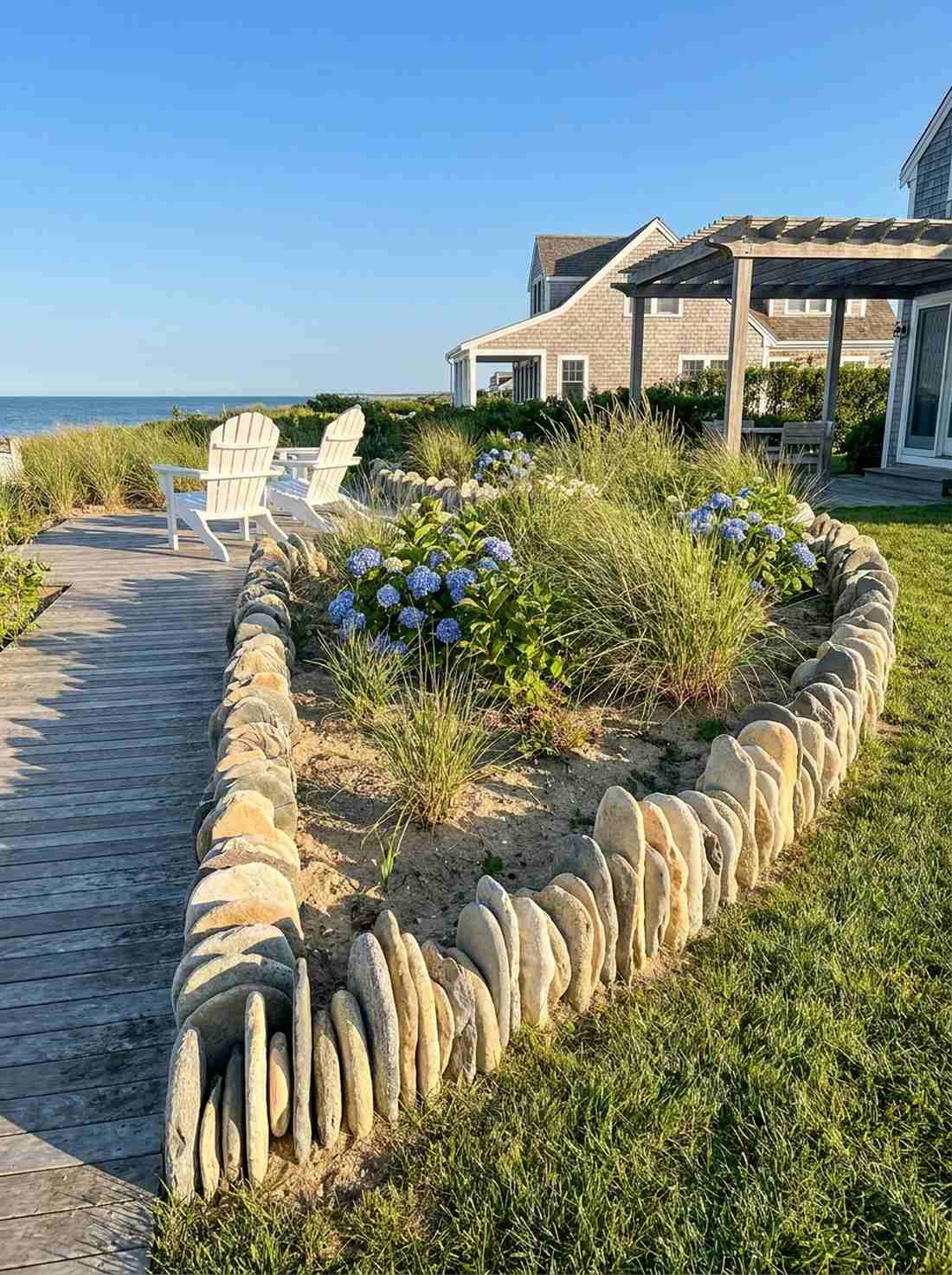 beach stone coastal edging