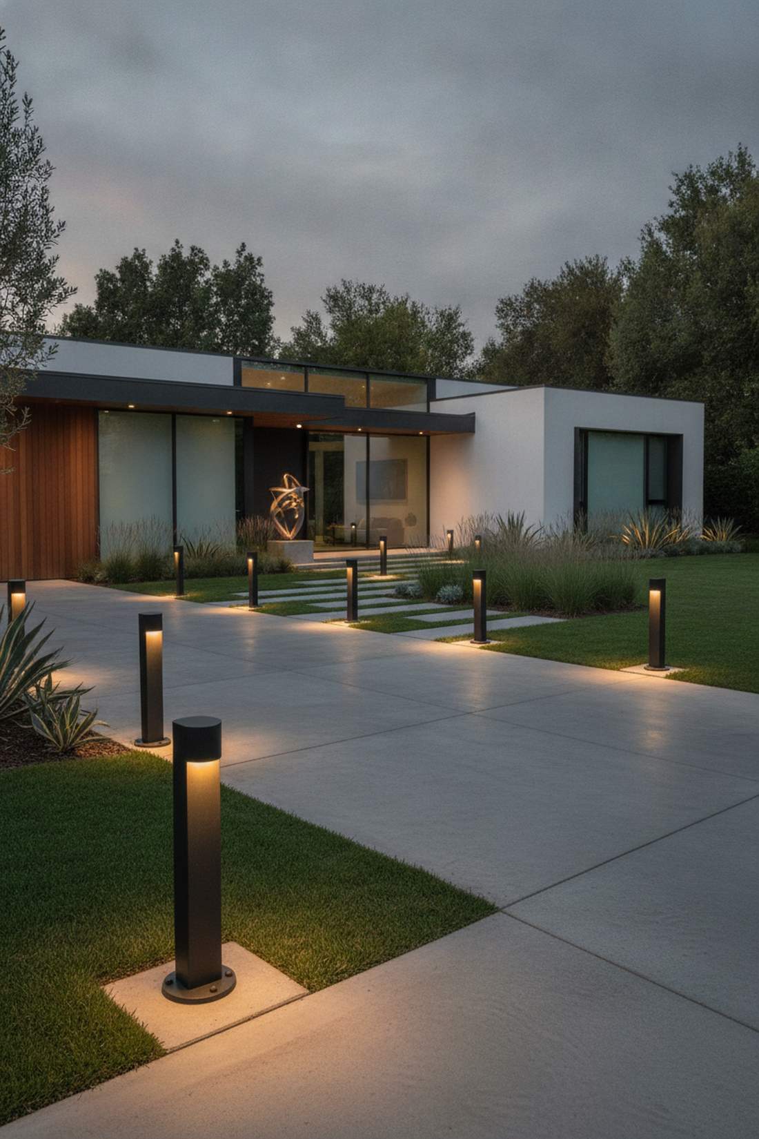 bollard lights contemporary paths