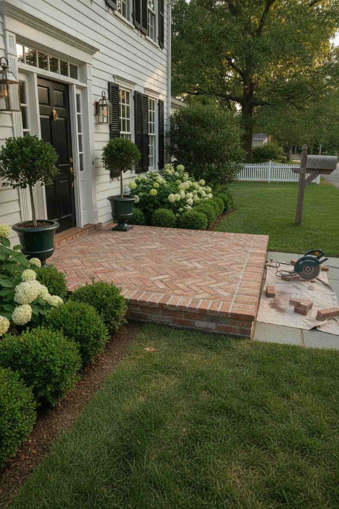 brick herringbone entry