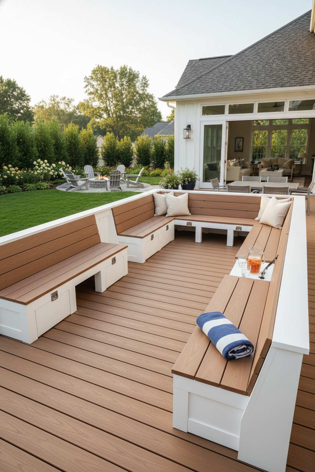 built in deck bench seating