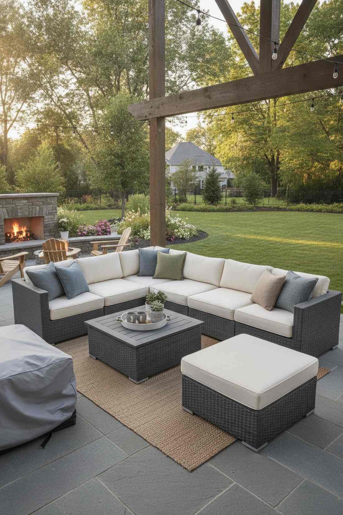 deep seat sectional with ottoman