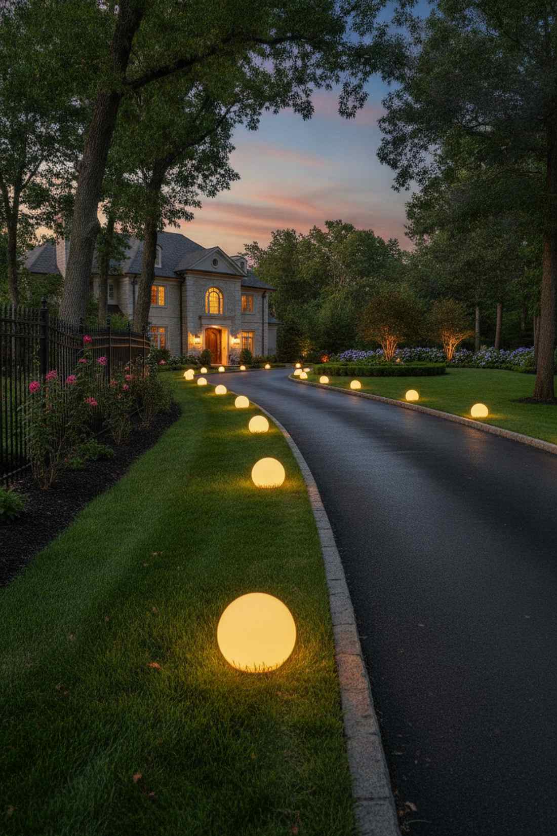 driveway border globe delineation