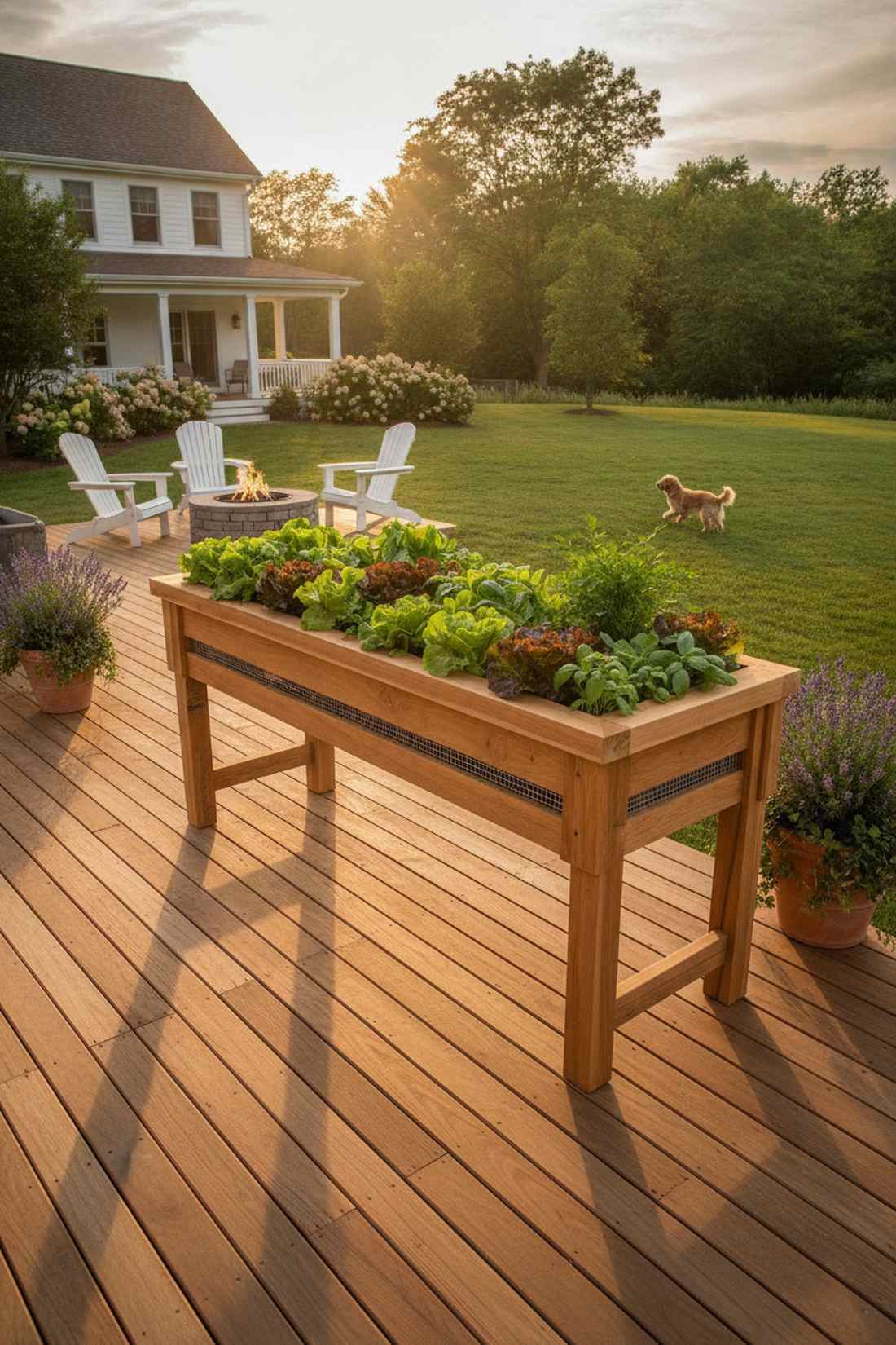 elevated waist high salad table