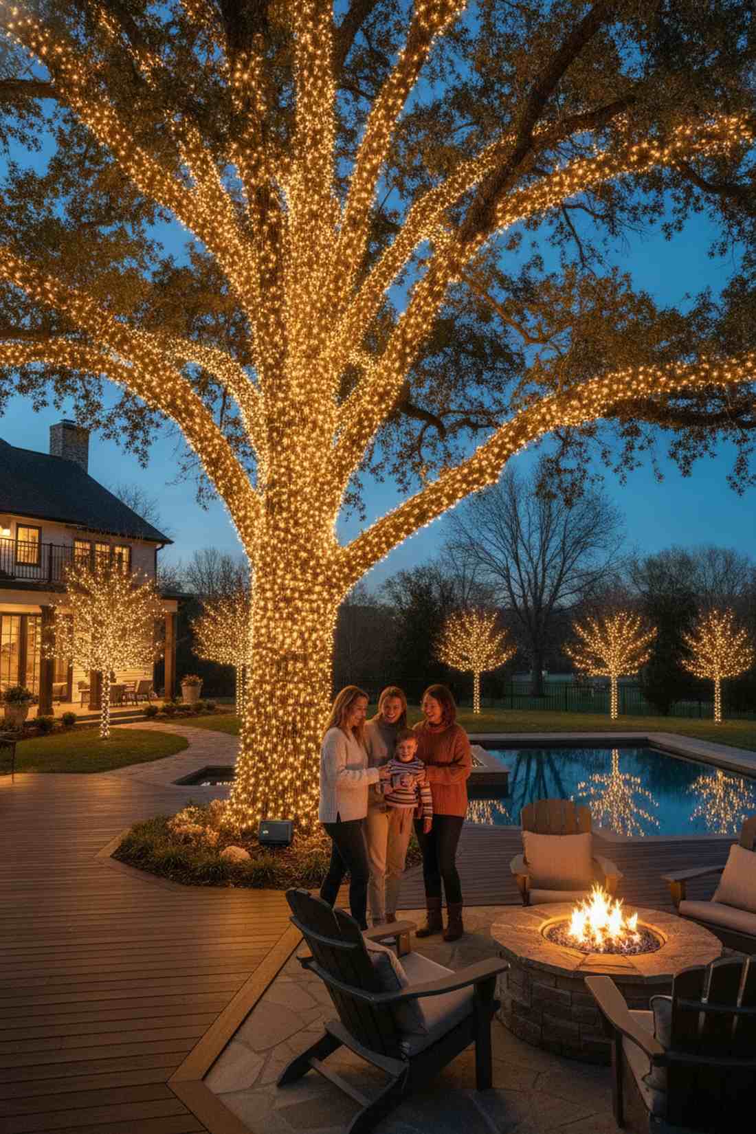 fairy light tree wrapping