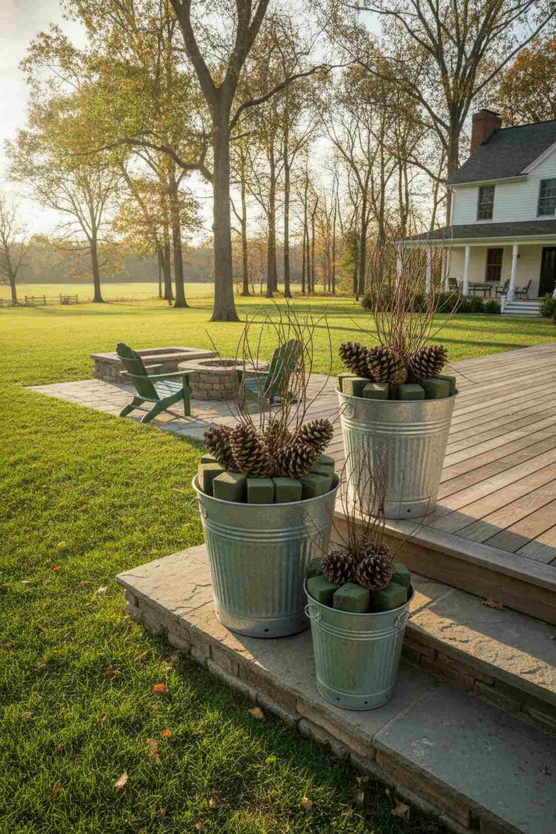 galvanized metal planters