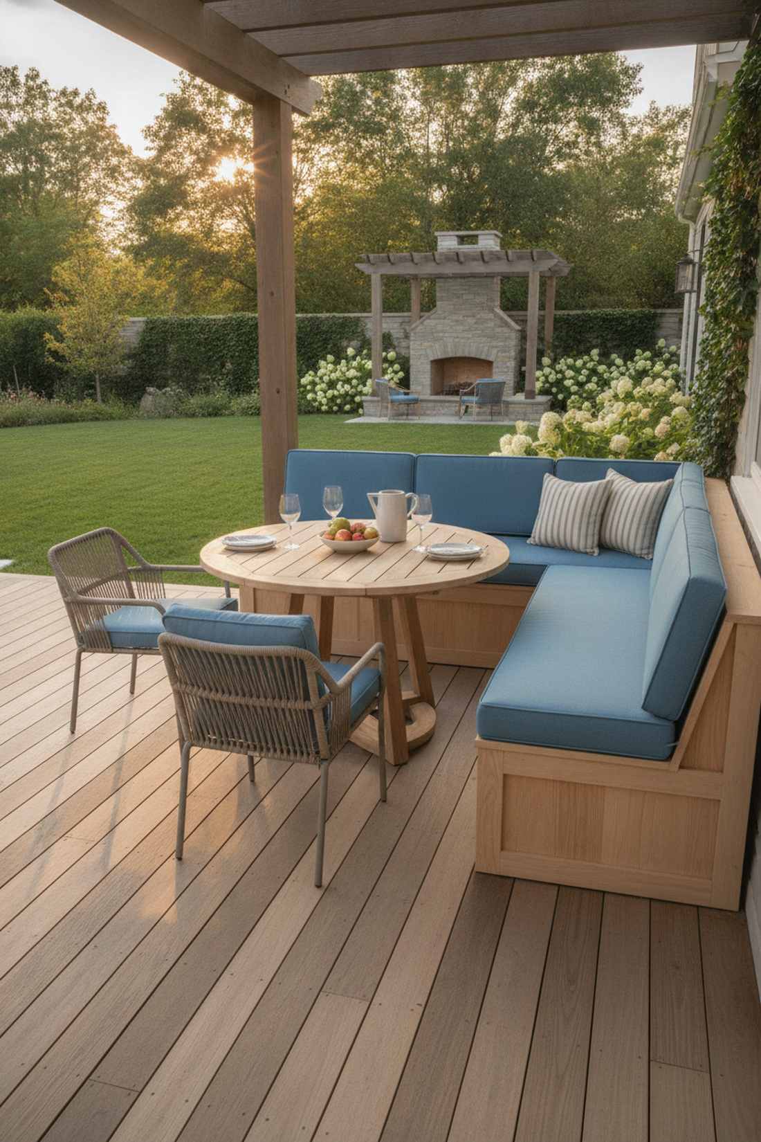 l shaped built in dining banquette