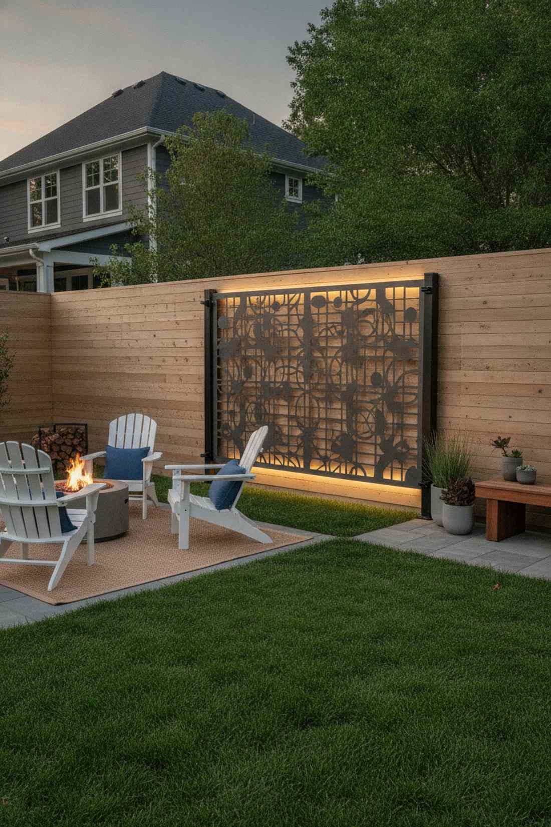 laser cut metal geometric panel