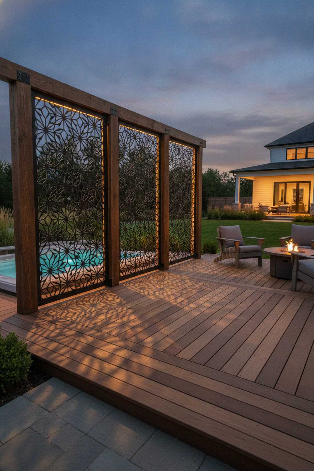 laser cut metal privacy panels