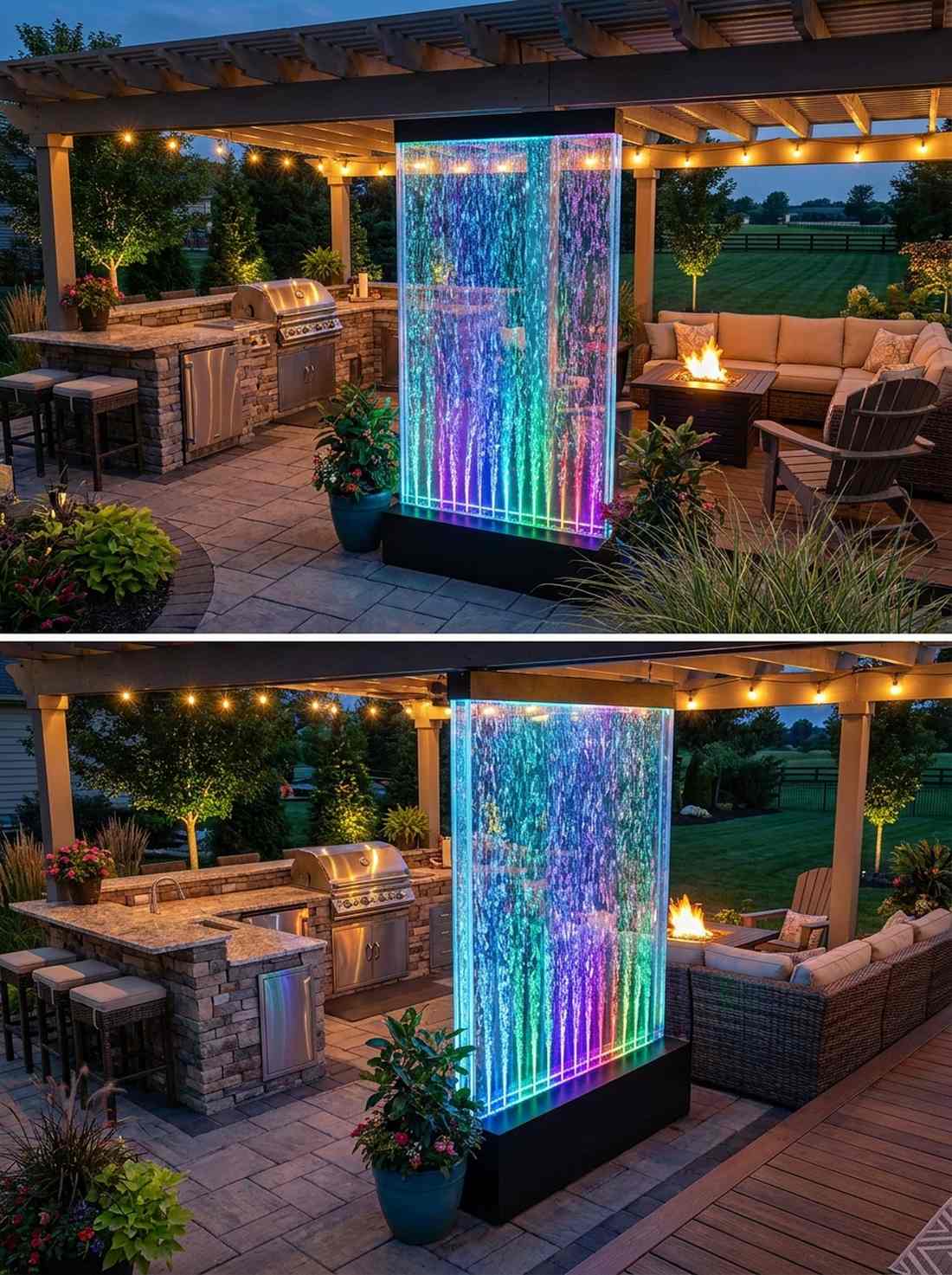 led bubble wall fountain