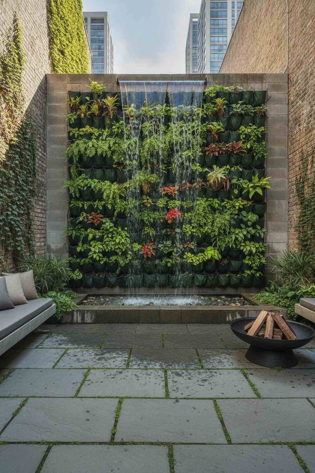 living wall water feature
