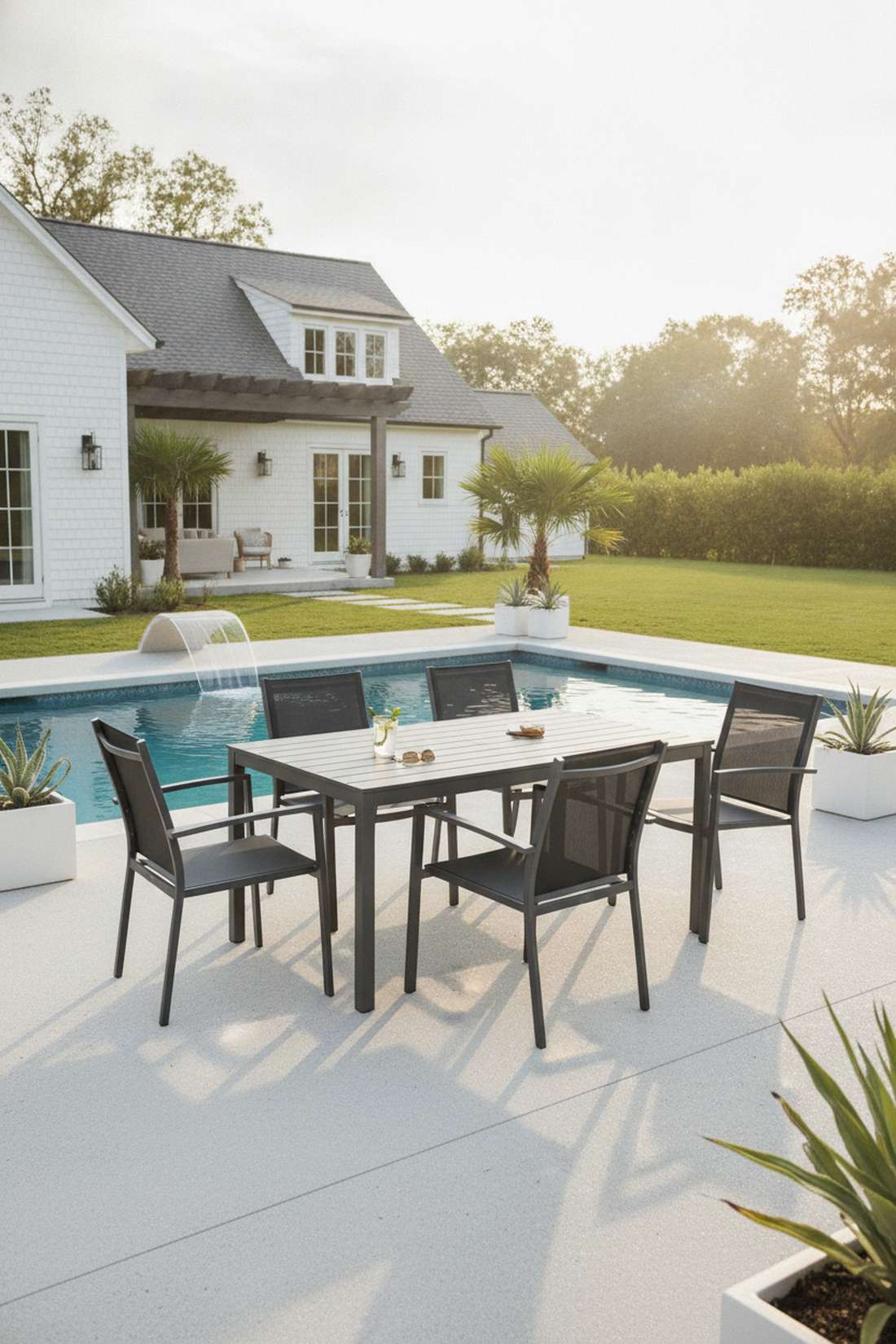 mesh back dining set