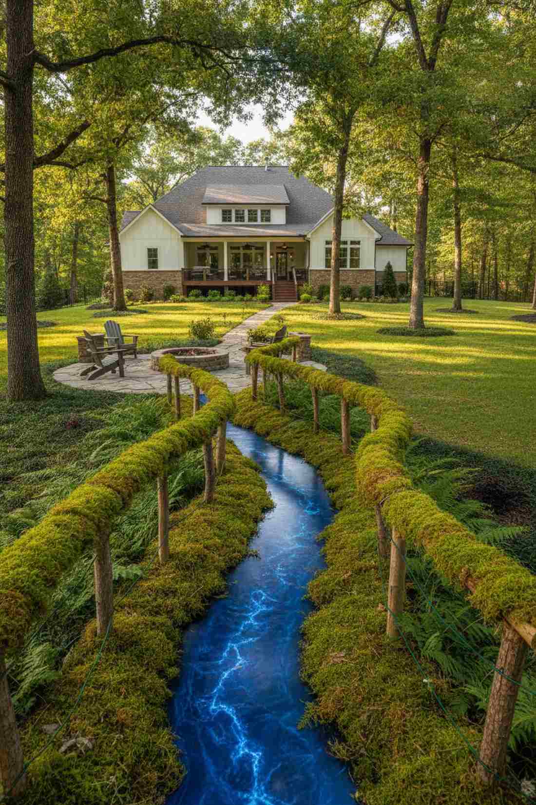 moss covered branch rails