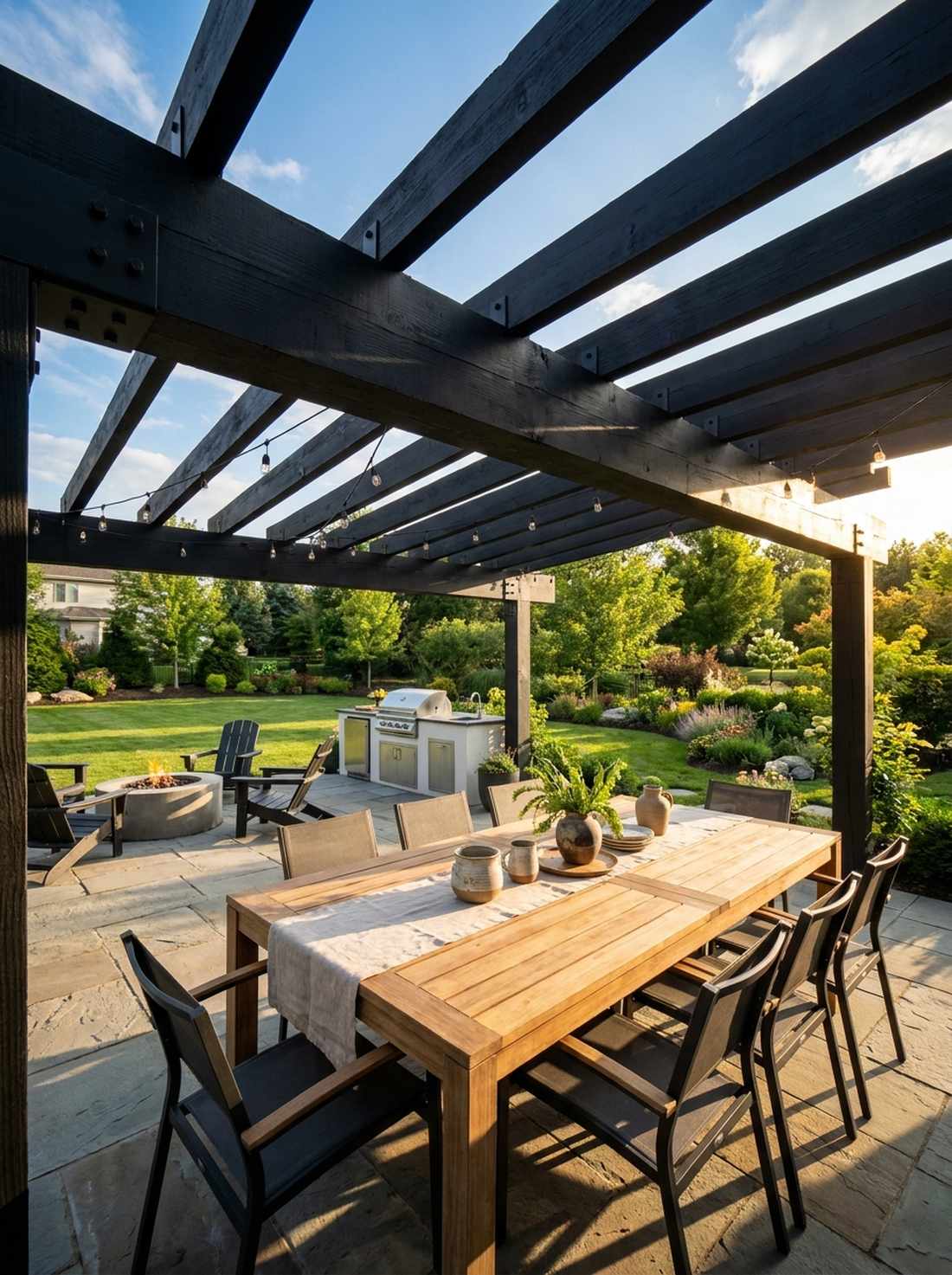 pergola with minimal beams