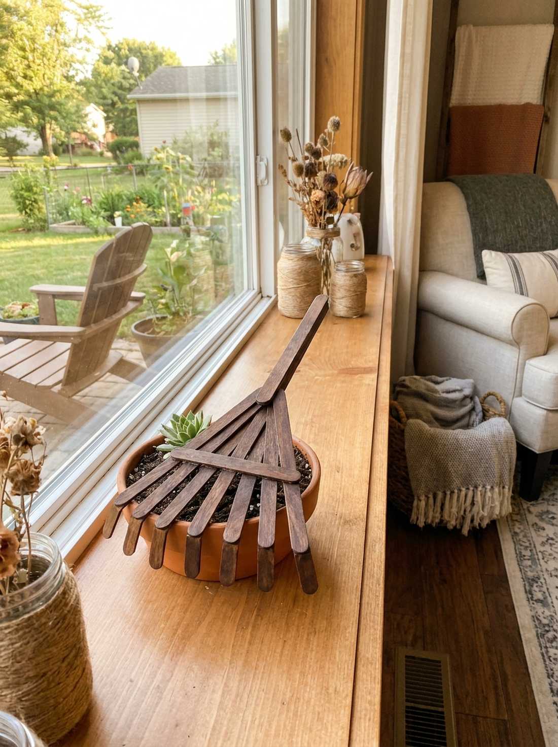 popsicle stick diy mini rake