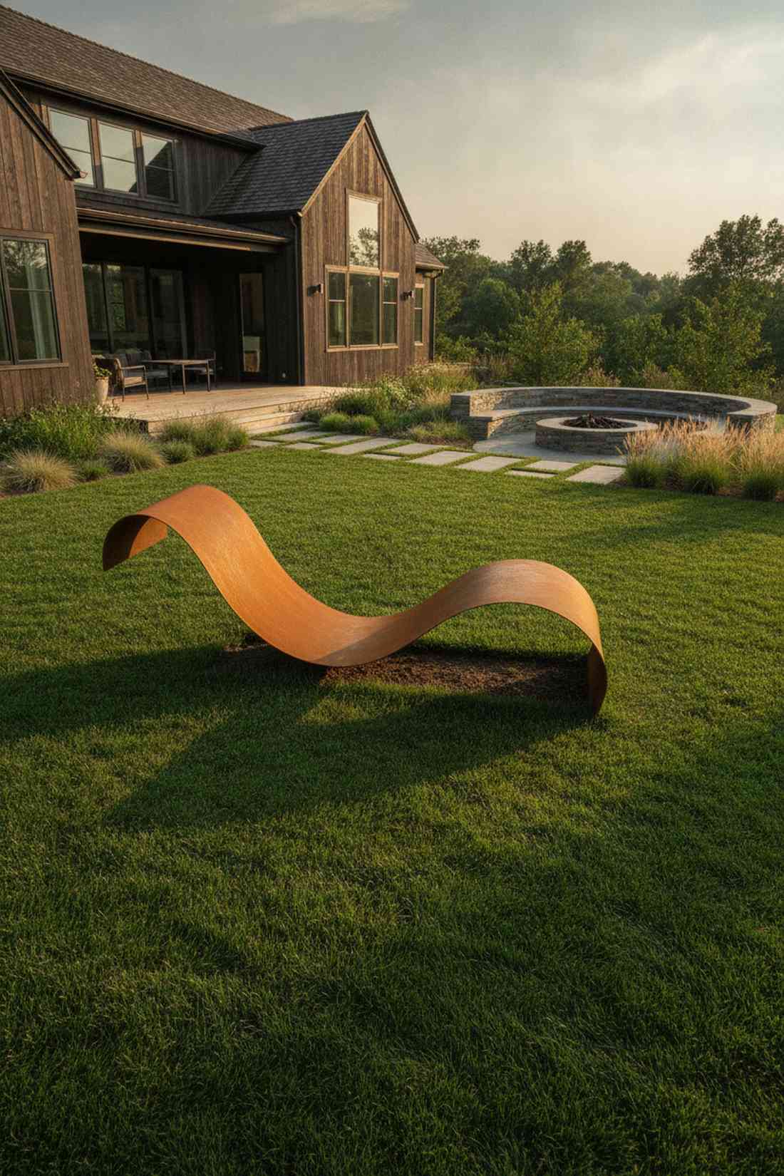 ribbon steel lounge chair