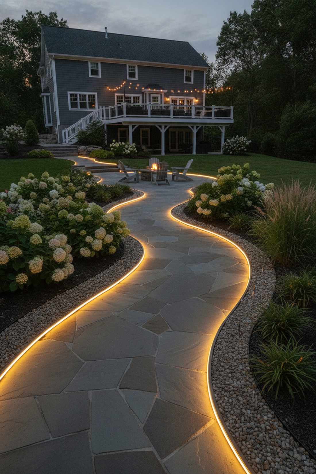 rope light walkway edges