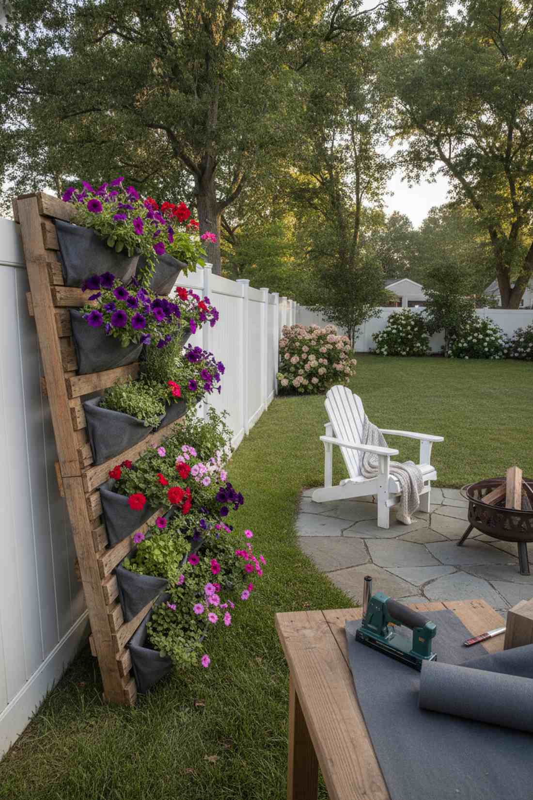 rustic timber pallet ladder