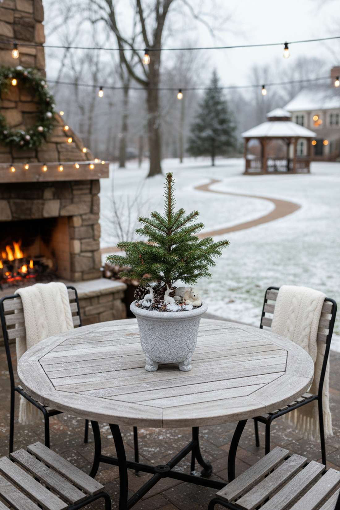 tabletop potted evergreen