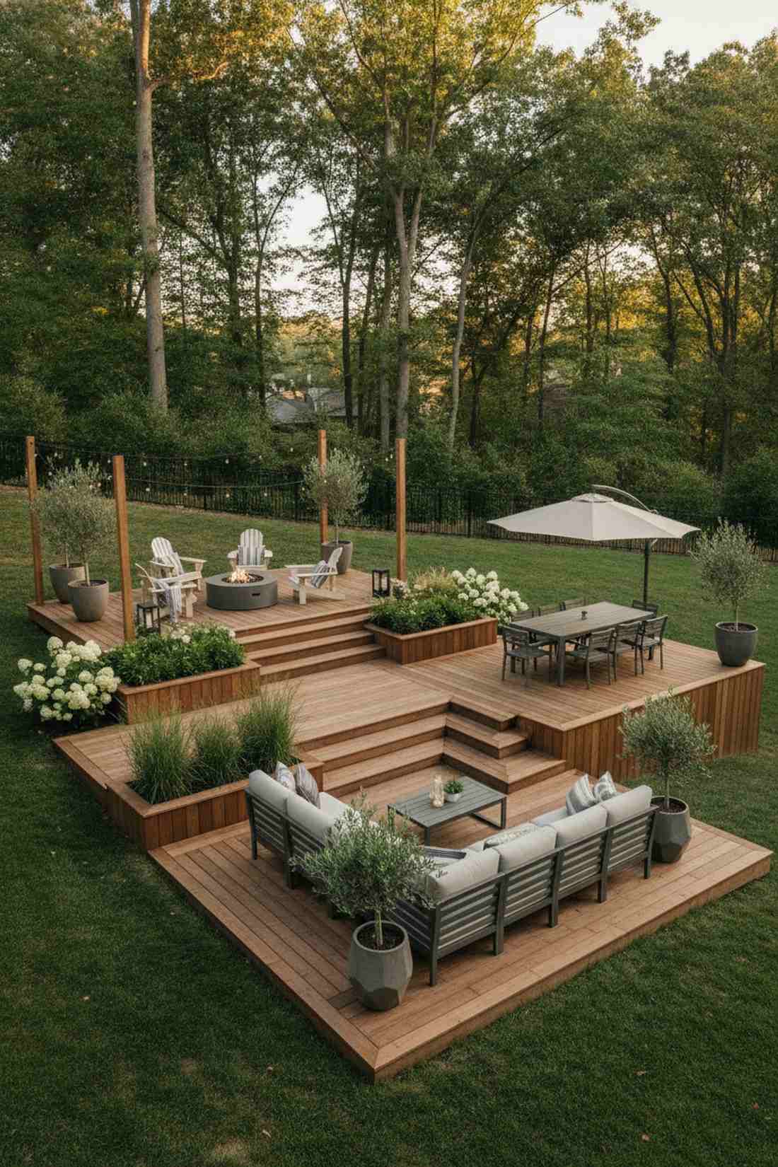 tiered deck multi level entertaining