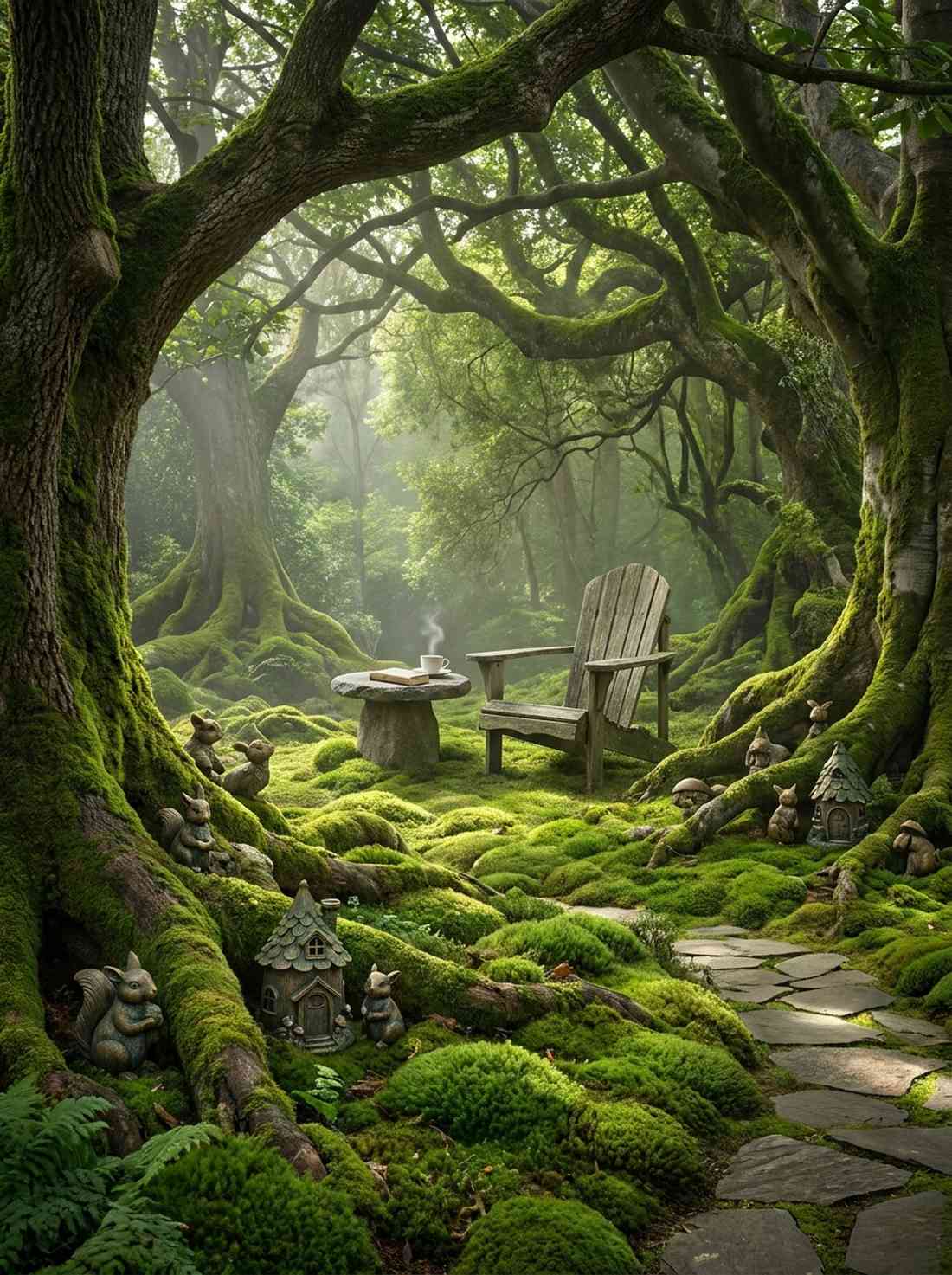 under canopy forest clearing