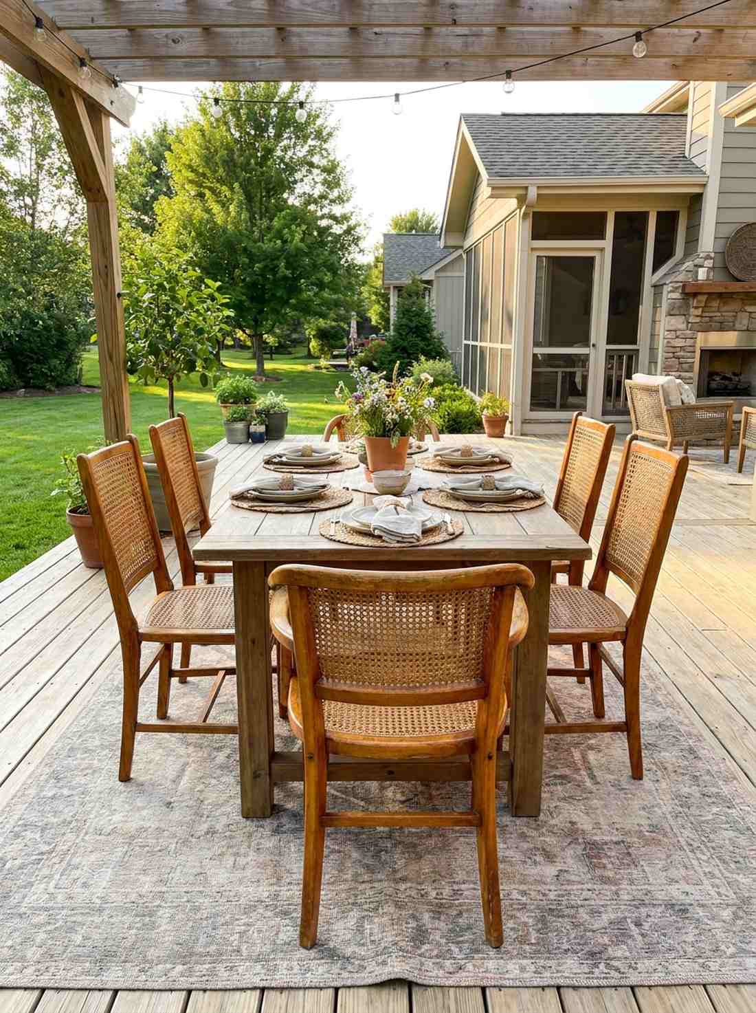 vintage cane dining chairs
