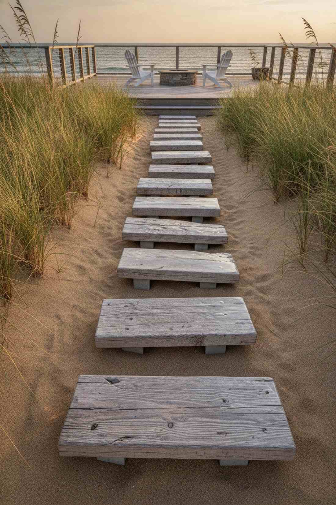 weathered driftwood planks