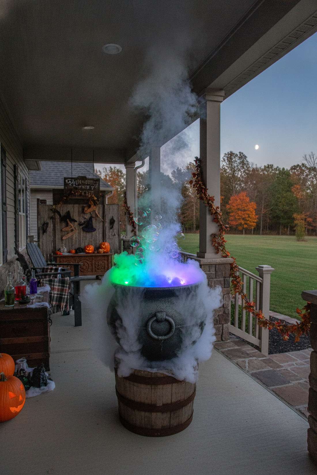 witch cauldron with bubbling led effects